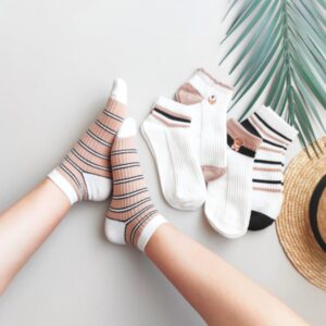جوراب خانواده گلدوزی قهوه ای کد (538)